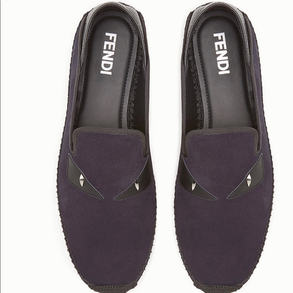 FendiDark-blue leather Espadrilles